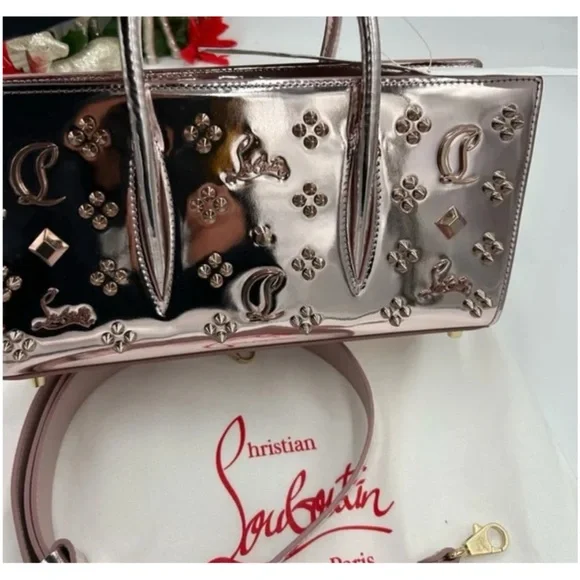 Christian Louboutin Paloma loubinthesky stud, metallic leather, baguette bag - Picture 2 of 8